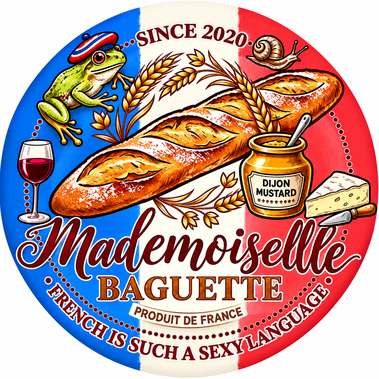 Mademoiselle Baguette Pin Badge